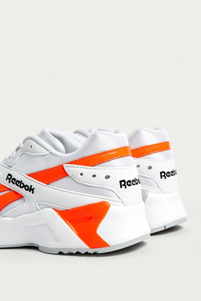 Reebok Aztrek White and Orange Trainers