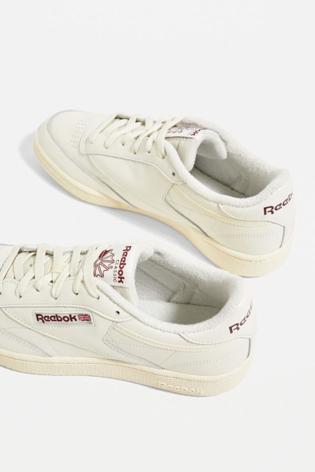Reebok UO Exclusive Club C 85 White Burgundy Trainers Urban Outfitters UK