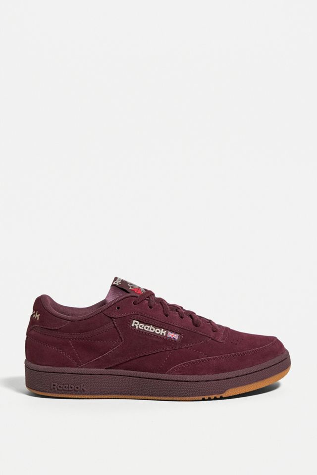 Reebok Club C 85 Maroon Suede Trainers #2