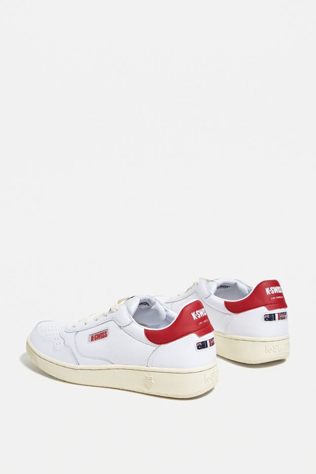 K-Swiss White & Red Slam Court Trainers #5