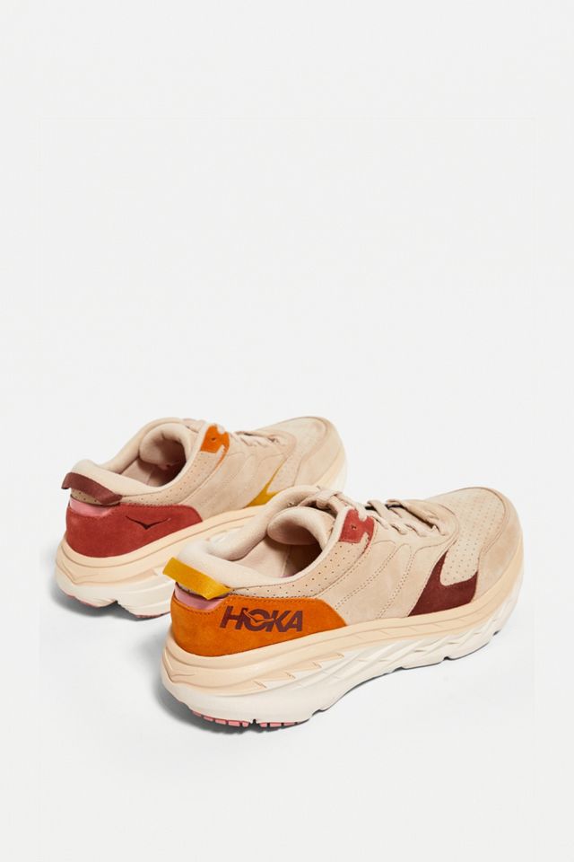 HOKA Bondi L Shifting Sand Suede Trainers #4