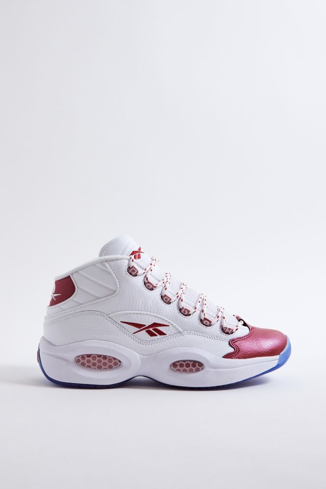 Reebok Question White Red Mid Trainers Urban Outfitters DE