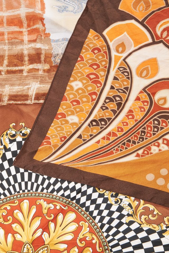 Urban Renewal Vintage Brown & Orange XL Sciarpa Top #1