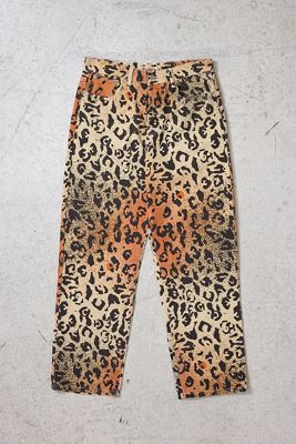 Urban Renewal One-Of-A-Kind Thrifty Towel Stussy Leopard Print Jeans