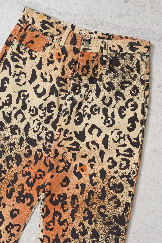 Urban Renewal One-Of-A-Kind Thrifty Towel Stussy Leopard Print Jeans #1