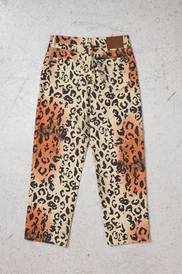 Urban Renewal One-Of-A-Kind Thrifty Towel Stussy Leopard Print Jeans #2