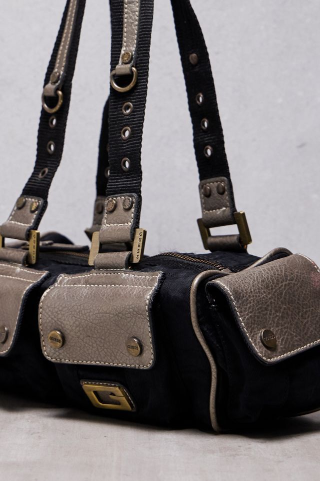 One-Of-A-Kind Thrifty Towel Guess Black Contrast Rivet Bag #1