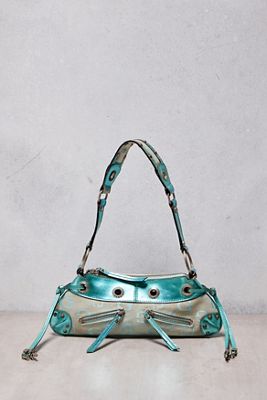 One-Of-A-Kind Thrifty Towel Guess Green Metallic Baguette Bag