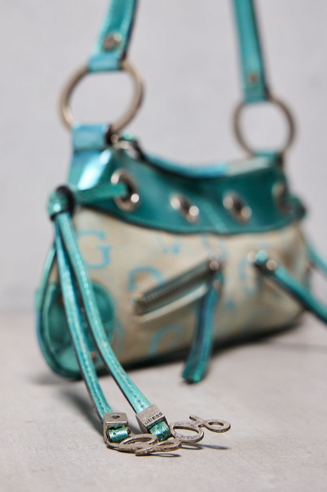 One-Of-A-Kind Thrifty Towel Guess Green Metallic Baguette Bag #1