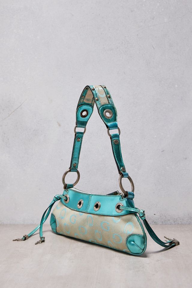 One-Of-A-Kind Thrifty Towel Guess Green Metallic Baguette Bag #2