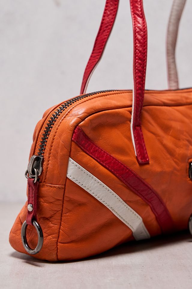 One-Of-A-Kind Thrifty Towel Guess Orange Leather Baguette Bag #1