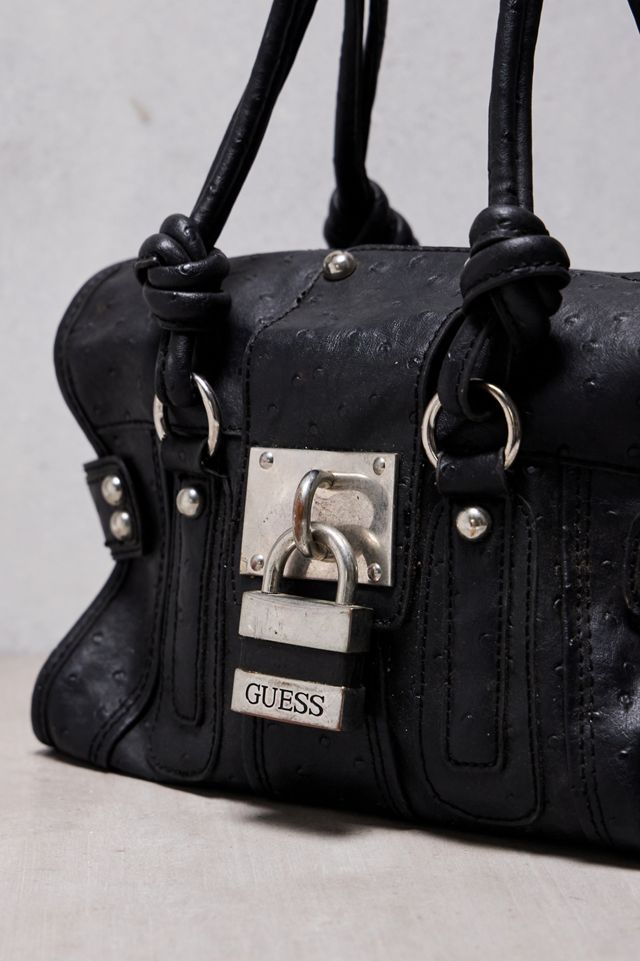 One-Of-A-Kind Thrifty Towel Guess Katie Jane Black Satchel Bag #1