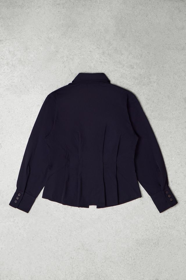 One-Of-A-Kind X Thrifty Towel Prada Red Tab Navy Nylon Long Sleeve Shirt #6