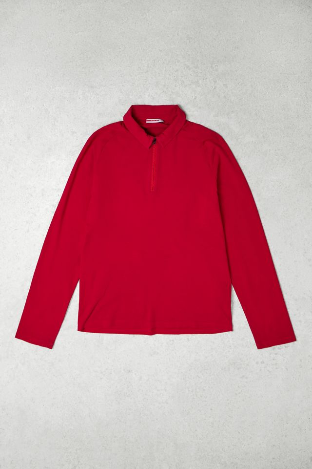 One-Of-A-Kind X Thrifty Towel Prada Red Tab Quarter-Zip Polo #4