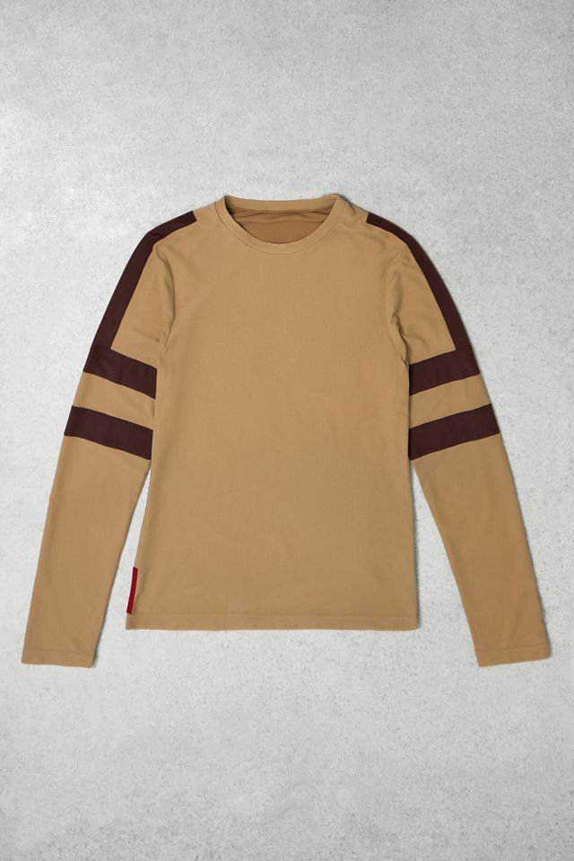 One-Of-A-Kind X Thrifty Towel Prada Red Tab Beige Long Sleeve T-Shirt #4