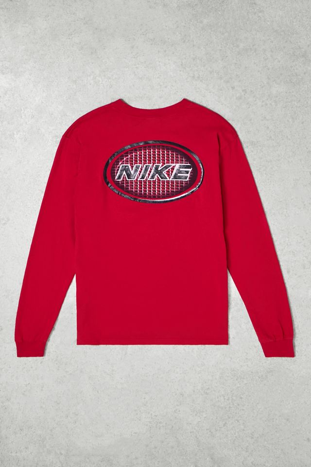 One-Of-A-Kind Vintage Nike Red Long Sleeve Tennis Racket Graphic Tee #2