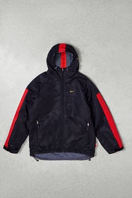 One-Of-A-Kind Vintage Nike Black & Red Hooded Windbreaker Jacket