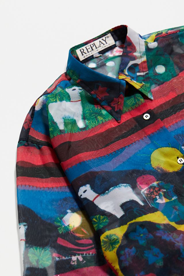 Urban Renewal One-Of-A-Kind Sheer Llama Print Shirt #1