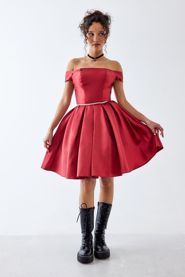 Urban Renewal One Of A Kind Red Ribbon Lattice Prom Dress Urban Outfitters UK