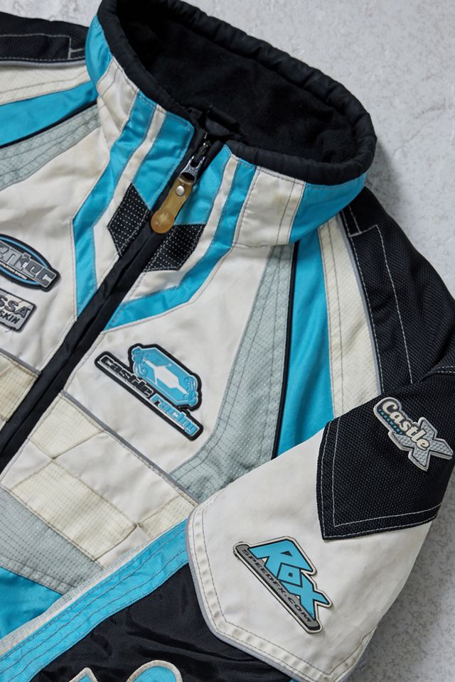 Urban Renewal One-Of-A-Kind Blue & White Motocross Racing Jacket  #4