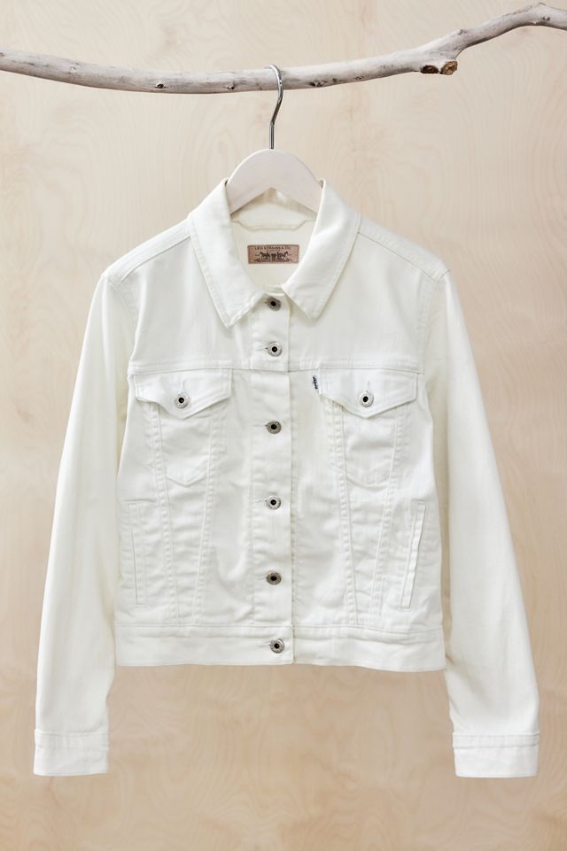 Urban Renewal One-Of-A-Kind White Denim Jacket 