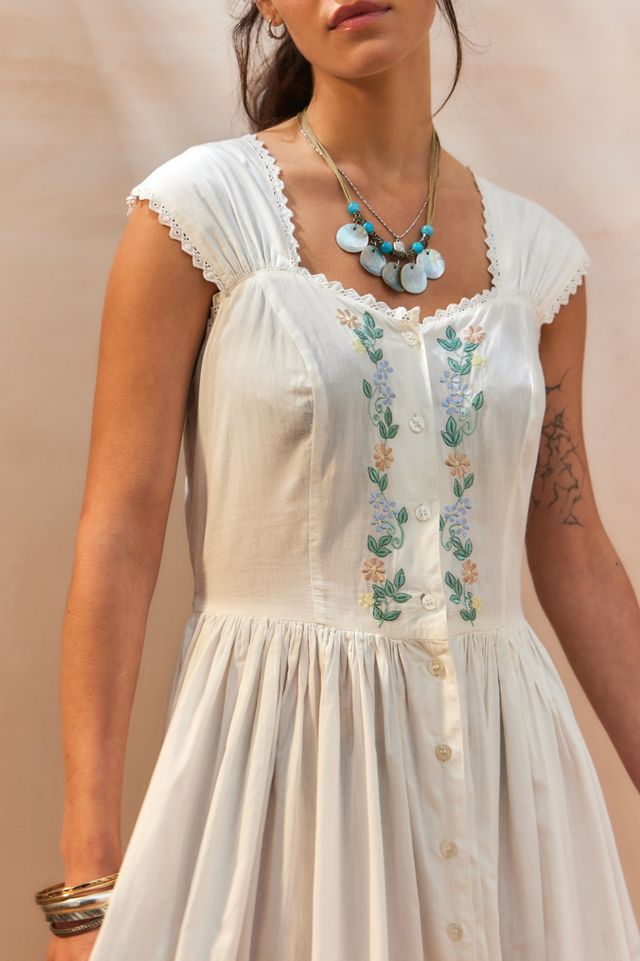 green emerald velvet dress Kimchi Blue Urban Outfitters Mirror Embroidered Mini Dress – White  Chocolate Couture main image 0