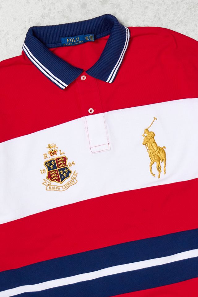 Urban Renewal One-Of-A-Kind Ralph Lauren Red Stripe Polo Shirt #1