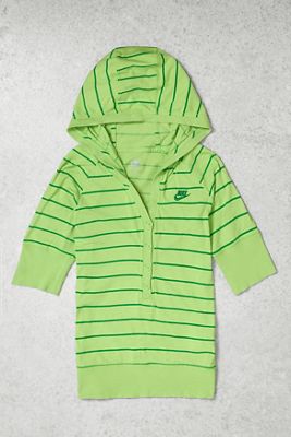 One-of-a-Kind Y2K Winter Sport Nike Green Stripe Hooded T-Shirt