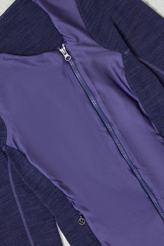 One-of-a-Kind Y2K Winter Sport Lululemon Asymmetric Zip Satin Sports Top #1