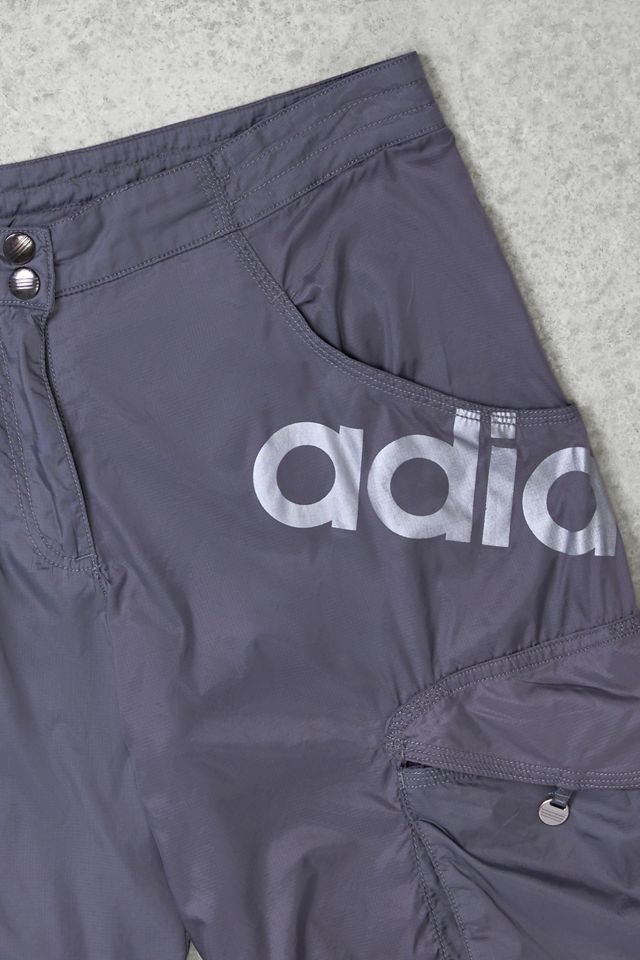 One-of-a-Kind Y2K Winter Sport adidas Silver Nylon Sports Capris #1