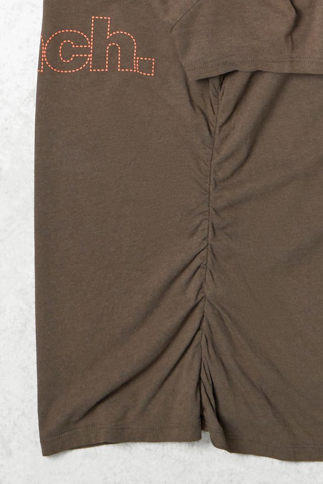 One-Of-A-Kind Bench Khaki Ruched Graphic Tee  #1