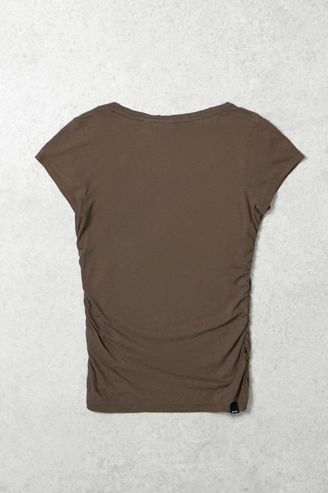 One-Of-A-Kind Bench Khaki Ruched Graphic Tee  #2