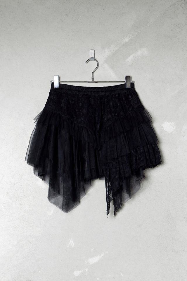 One-Of-A-Kind Victorian Minimalism Kuroneko Black Lace Mini Skirt #2