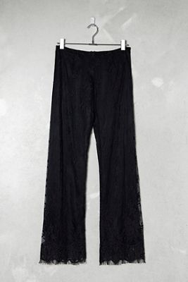 One-Of-A-Kind Victorian Minimalism Renato Nucci Black Lace Flare Trousers