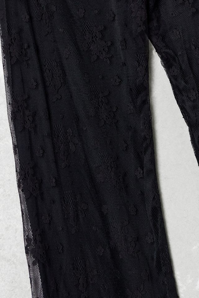 One-Of-A-Kind Victorian Minimalism Renato Nucci Black Lace Flare Trousers #1