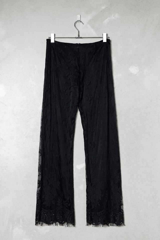 One-Of-A-Kind Victorian Minimalism Renato Nucci Black Lace Flare Trousers #2