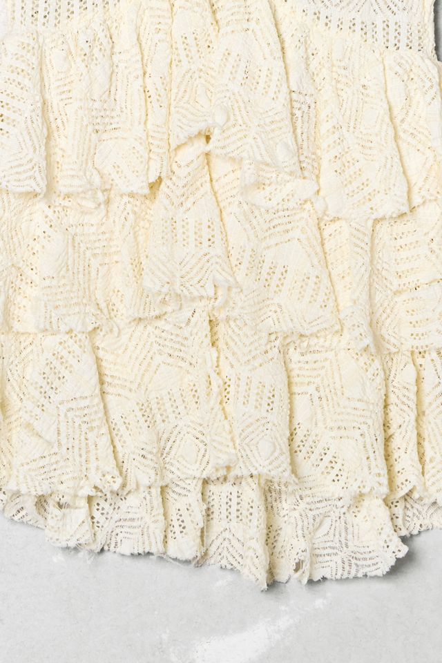 One-Of-A-Kind Victorian Minimalism Free People Cream Lace Blouse #3