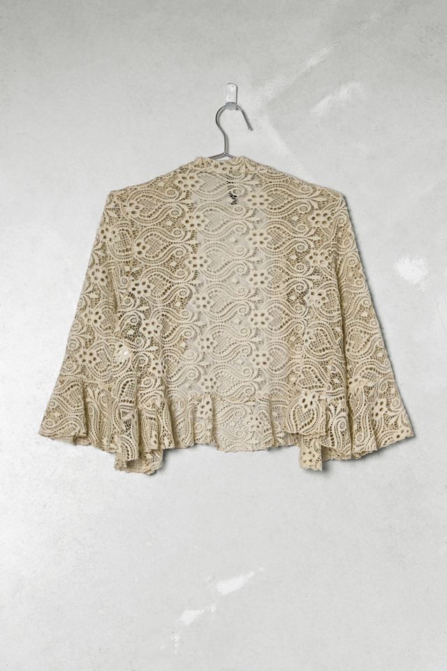 One-Of-A-Kind Victorian Minimalism Ashley Beige Lace Shrug #4