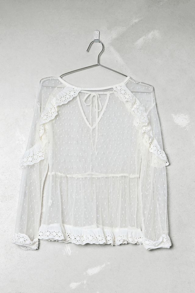 One-Of-A-Kind Victorian Minimalism White Broidery Blouse #2