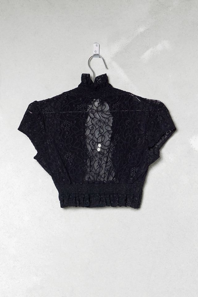 One-Of-A-Kind Victorian Minimalism Bizz Girl Black Lace Shrug #2