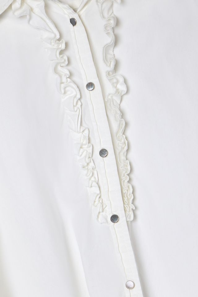 One-Of-A-Kind Victorian Minimalism Susan White Frill Shirt #1