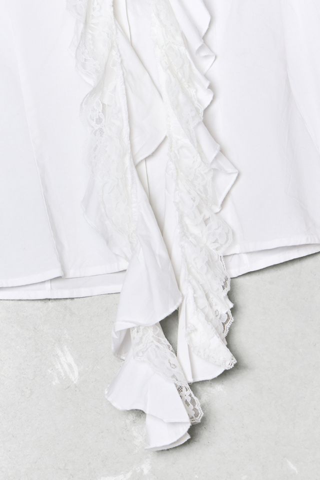 One-Of-A-Kind Victorian Minimalism CYC White Lace Shirt #3