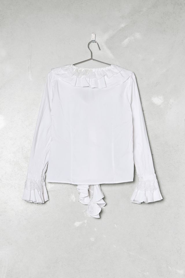 One-Of-A-Kind Victorian Minimalism CYC White Lace Shirt #4