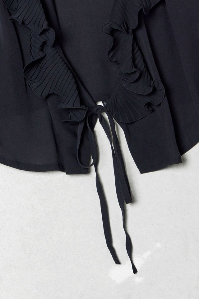 One-Of-A-Kind Victorian Minimalism Blunauta Frill-Tie Blouse #3