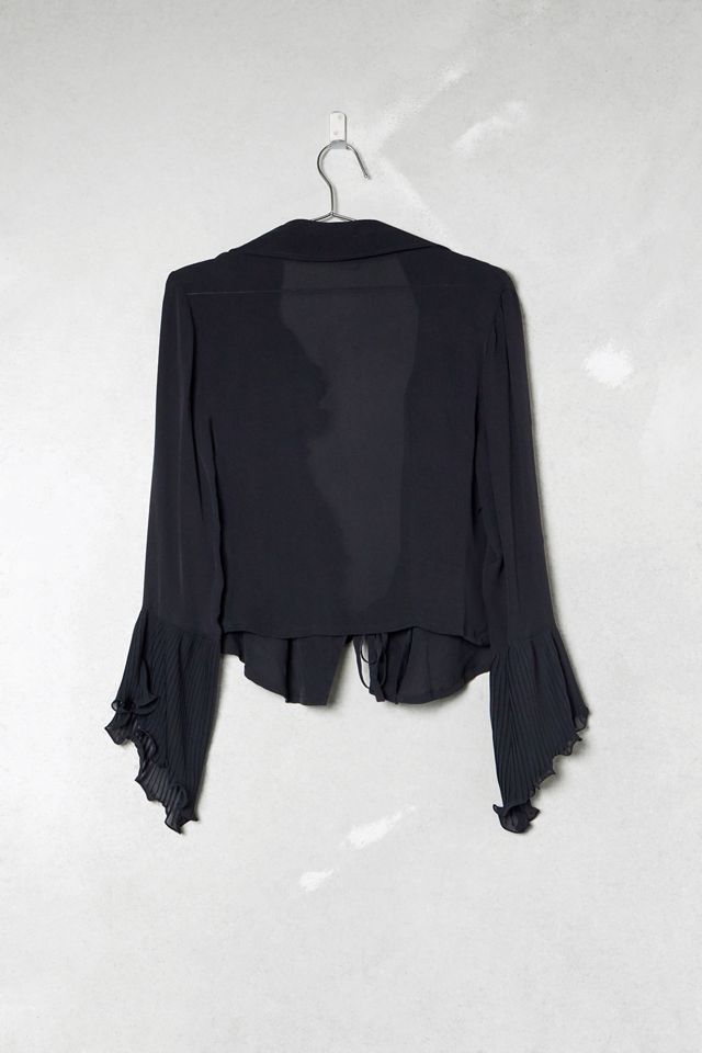 One-Of-A-Kind Victorian Minimalism Blunauta Frill-Tie Blouse #4