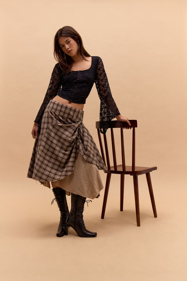 One-Of-A-Kind Victorian Minimalism Cosmic Black Lace Blouse #1