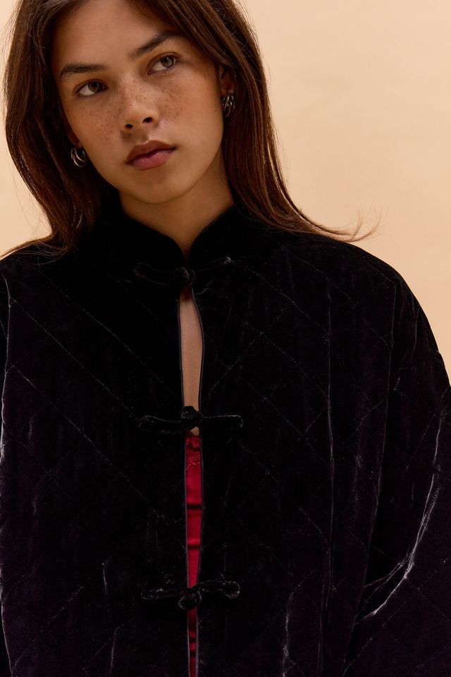 One-Of-A-Kind Victorian Minimalism Valerie Velvet Frogging Jacket #1