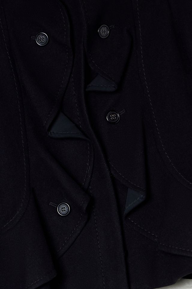 One-Of-A-Kind Victorian Minimalism BCBG Wool Zip-Through Frill Jacket #3
