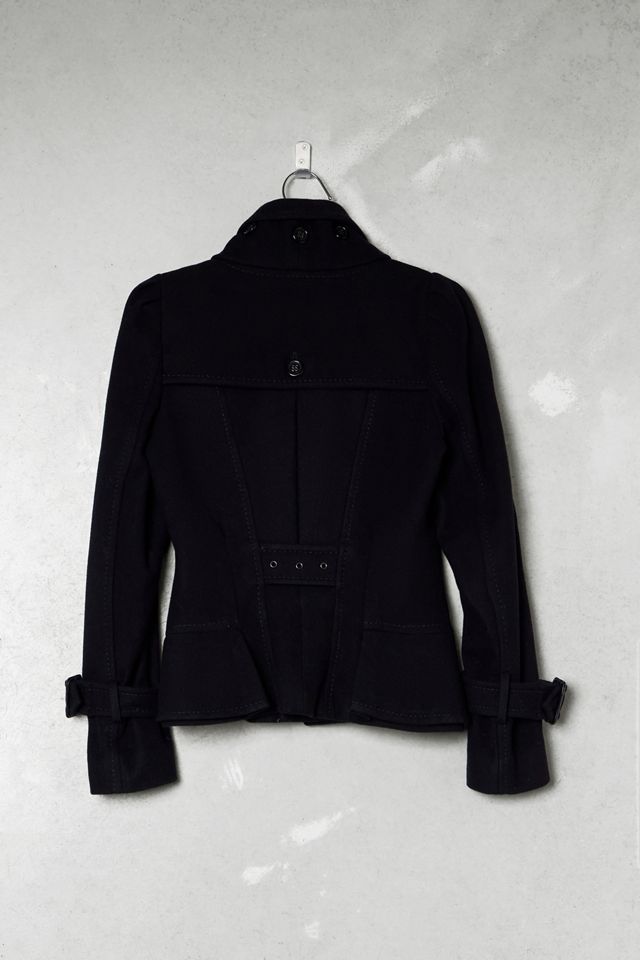 One-Of-A-Kind Victorian Minimalism BCBG Wool Zip-Through Frill Jacket #4