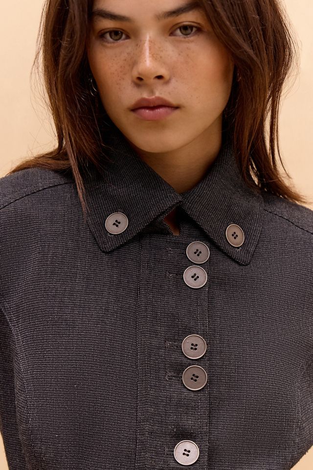 One-Of-A-Kind Victorian Minimalism Somewhere Grey Bubble Hem Jacket #1